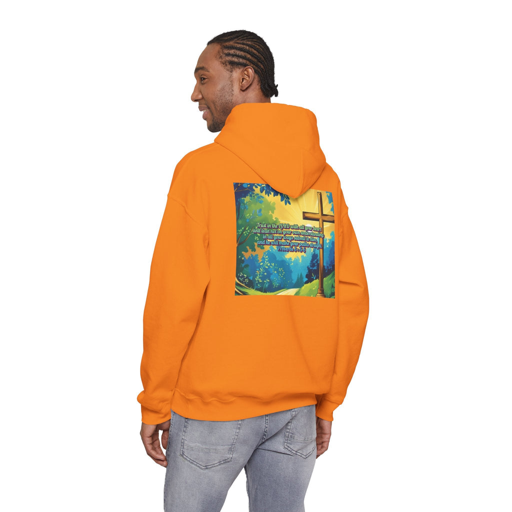 Trust in The Lord Proverbs 3:5-6 Biblical Design Unisex Heavy Blend™ Hooded Sweatshirt Printify