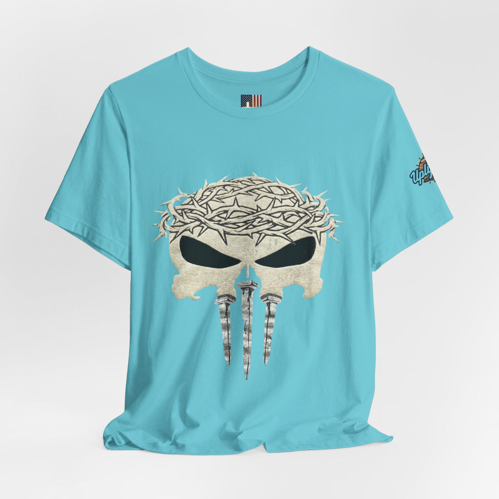 Christian Skull T-shirt - Crown of Thorns & Nails - Warrior Faith T-shirt Printify