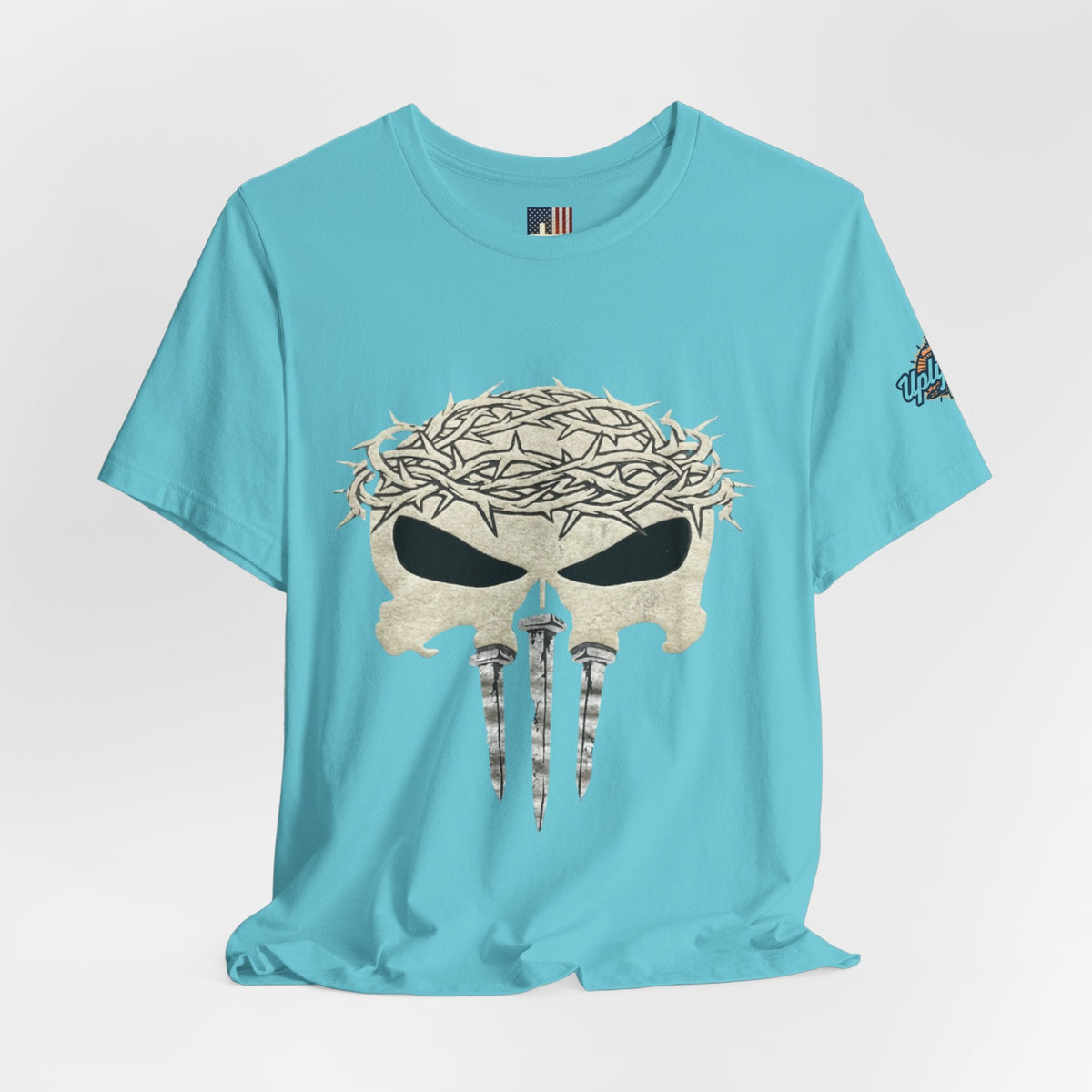 Christian Skull T-shirt - Crown of Thorns & Nails - Warrior Faith T-shirt Printify