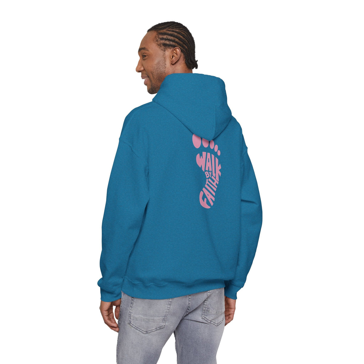 Walk By Faith Footprint Hoodie Printify
