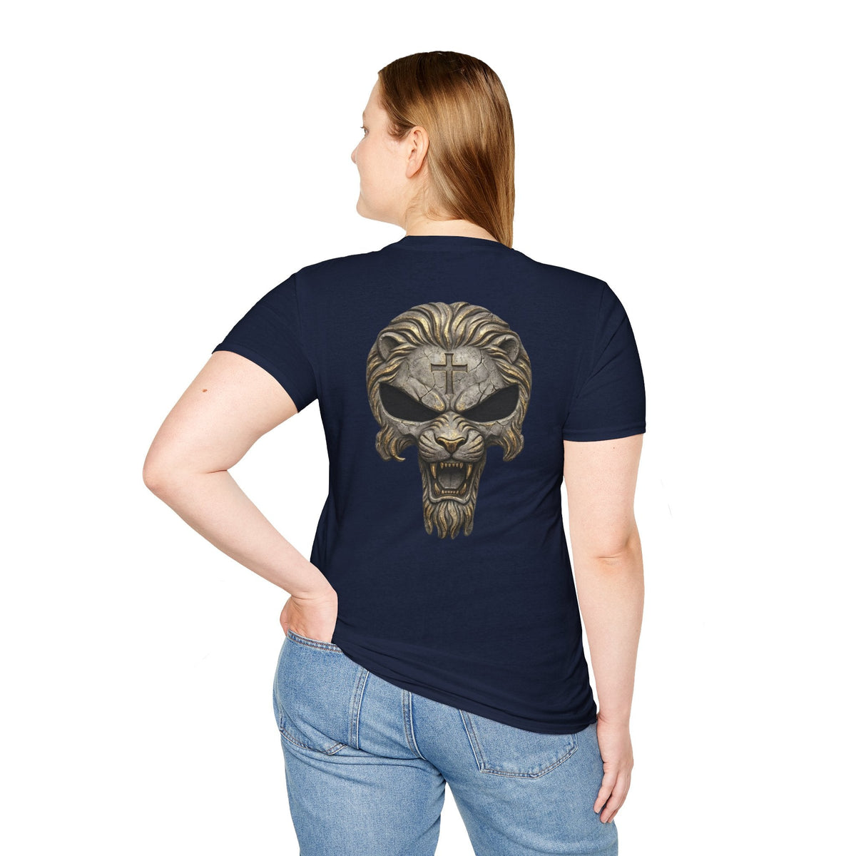 Lion of Judah Skull Christian T-shirt - Warrior Faith Cross T-shirt Printify