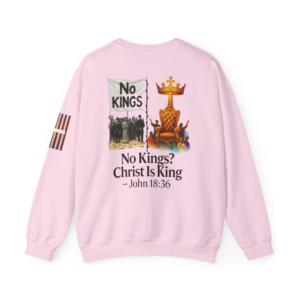 No Kings? Christ is King Sweatshirt – Bold Christian Hoodie for Sovereign Faith Printify