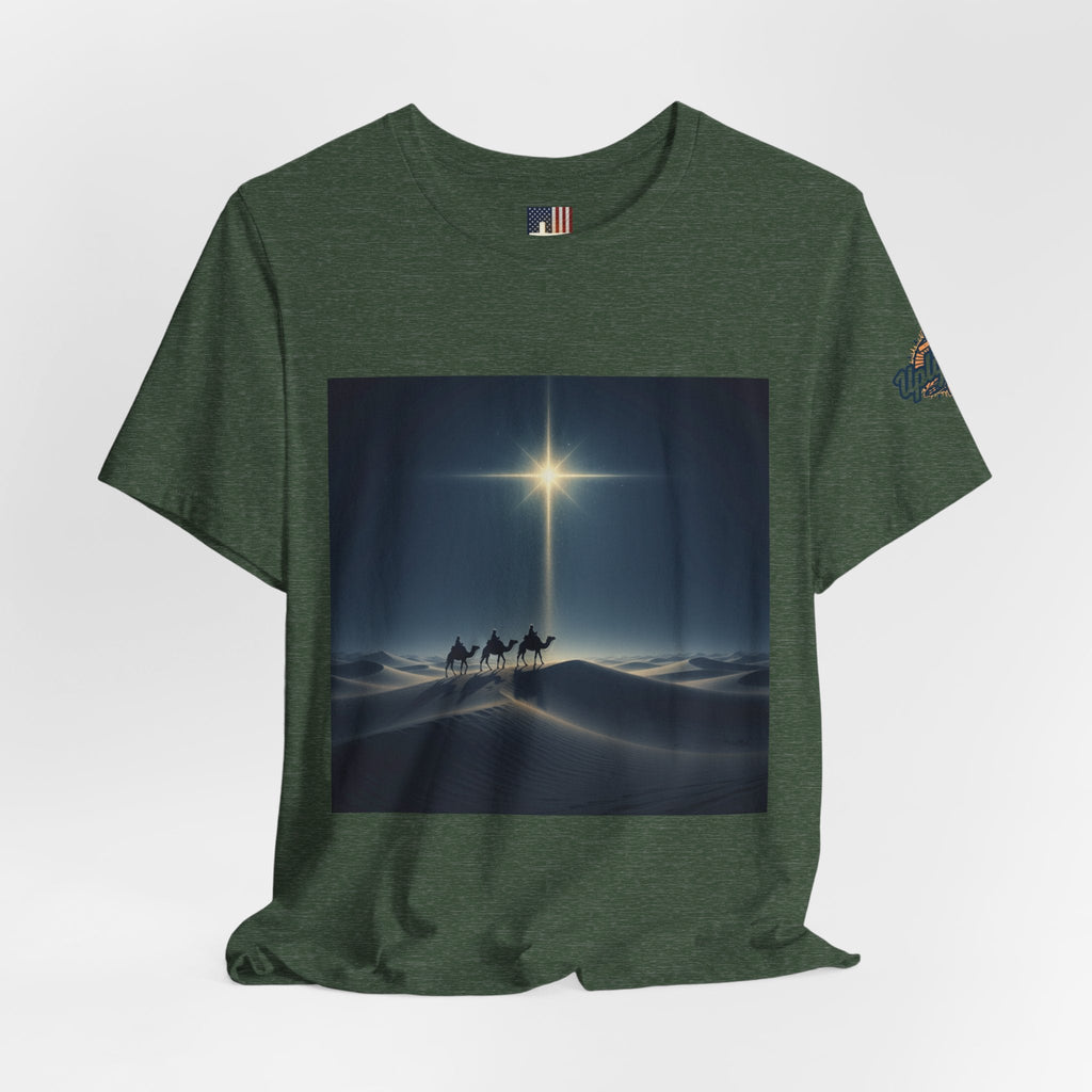 3 Wise Men T-shirt – Magi Camels Nativity Journey Christian Christmas T-shirt for Epiphany Faith & Holy Night Printify