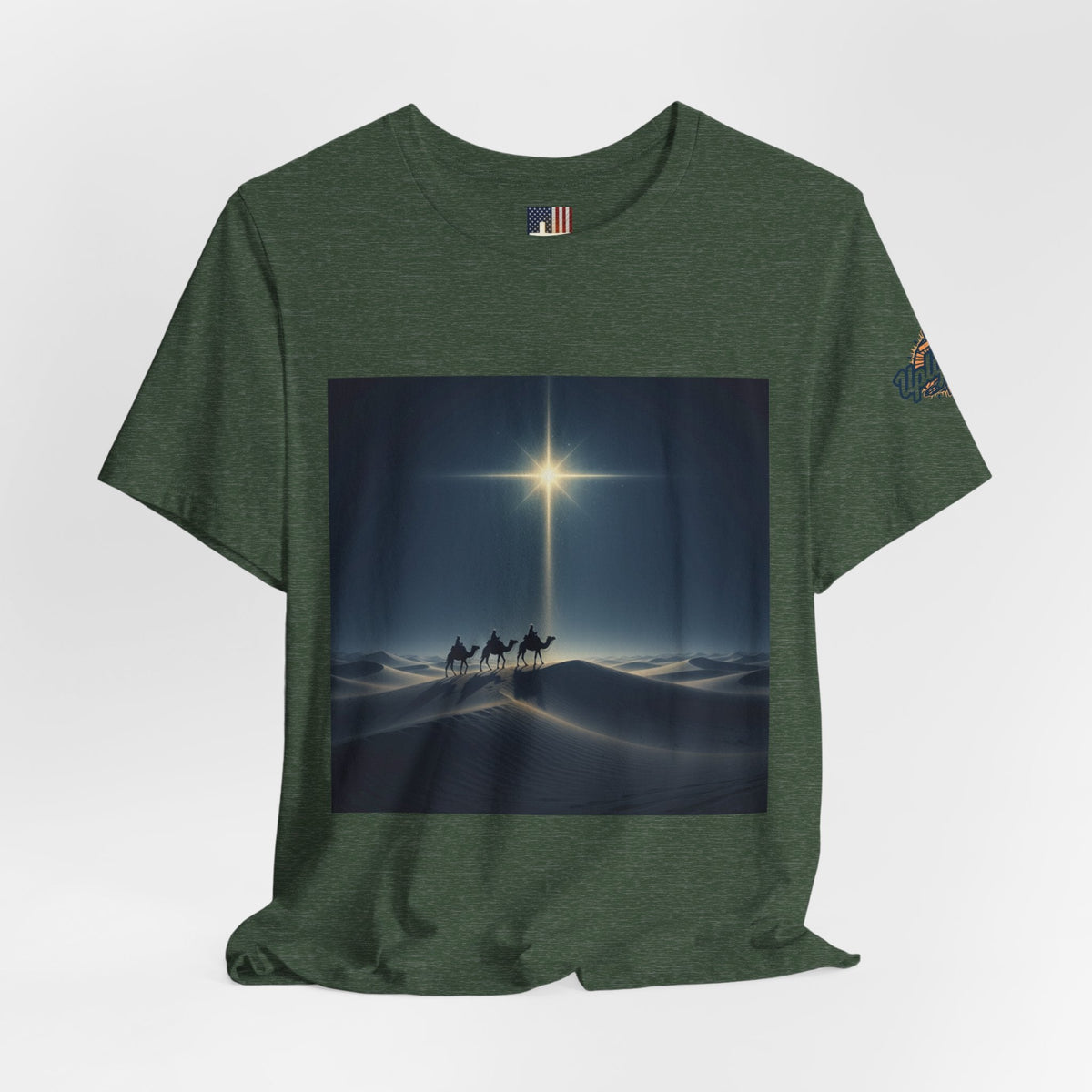3 Wise Men T-shirt – Magi Camels Nativity Journey Christian Christmas T-shirt for Epiphany Faith & Holy Night Printify