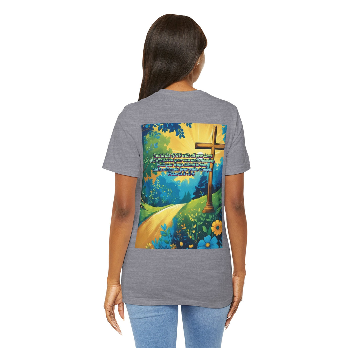 Trust in The Lord Proverbs 3:5-6 Biblical Design Unisex Jersey Short Sleeve Tee Printify