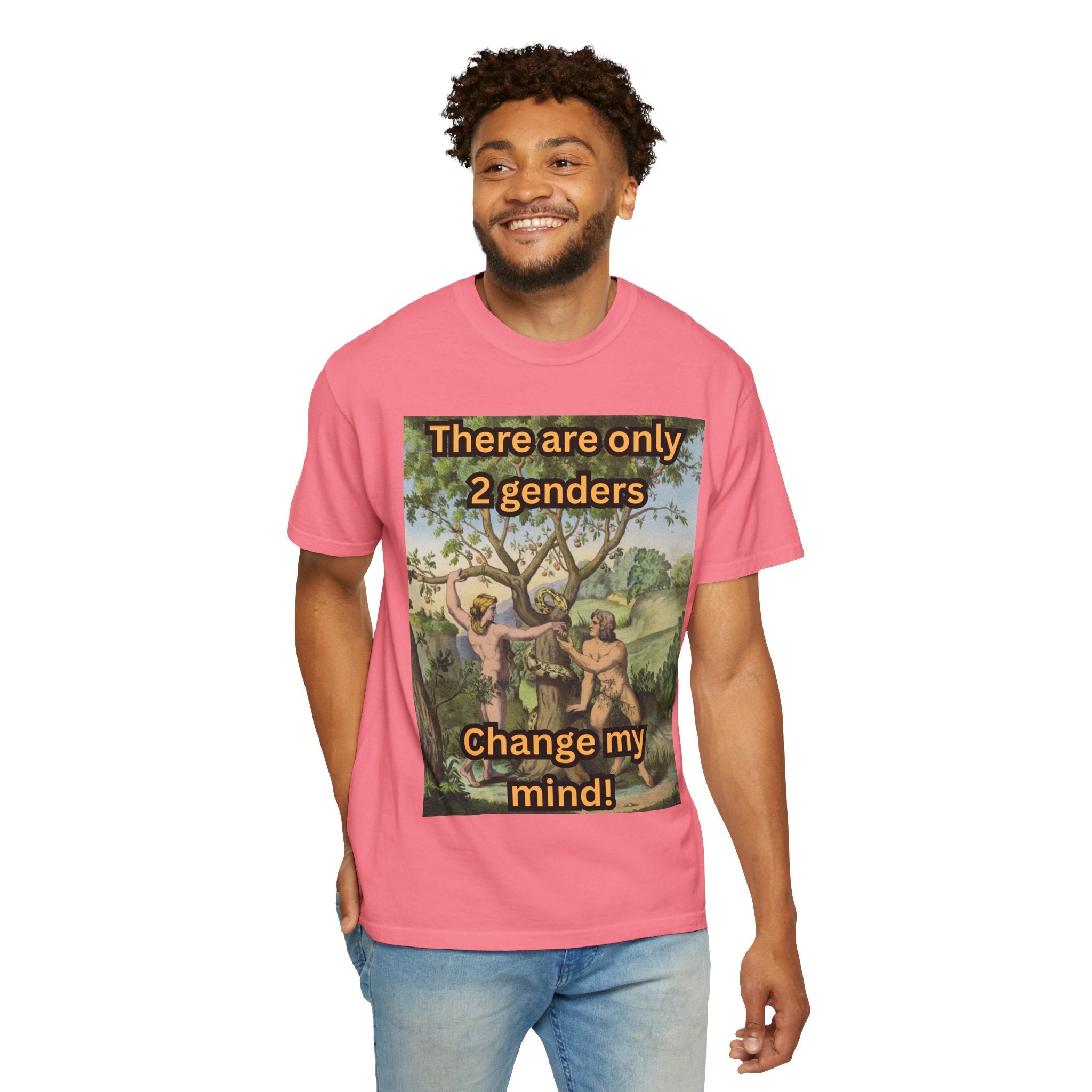 There Are Only 2 Genders T-Shirt – Adam & Eve Cross Christian Tee for Bold Faith Printify