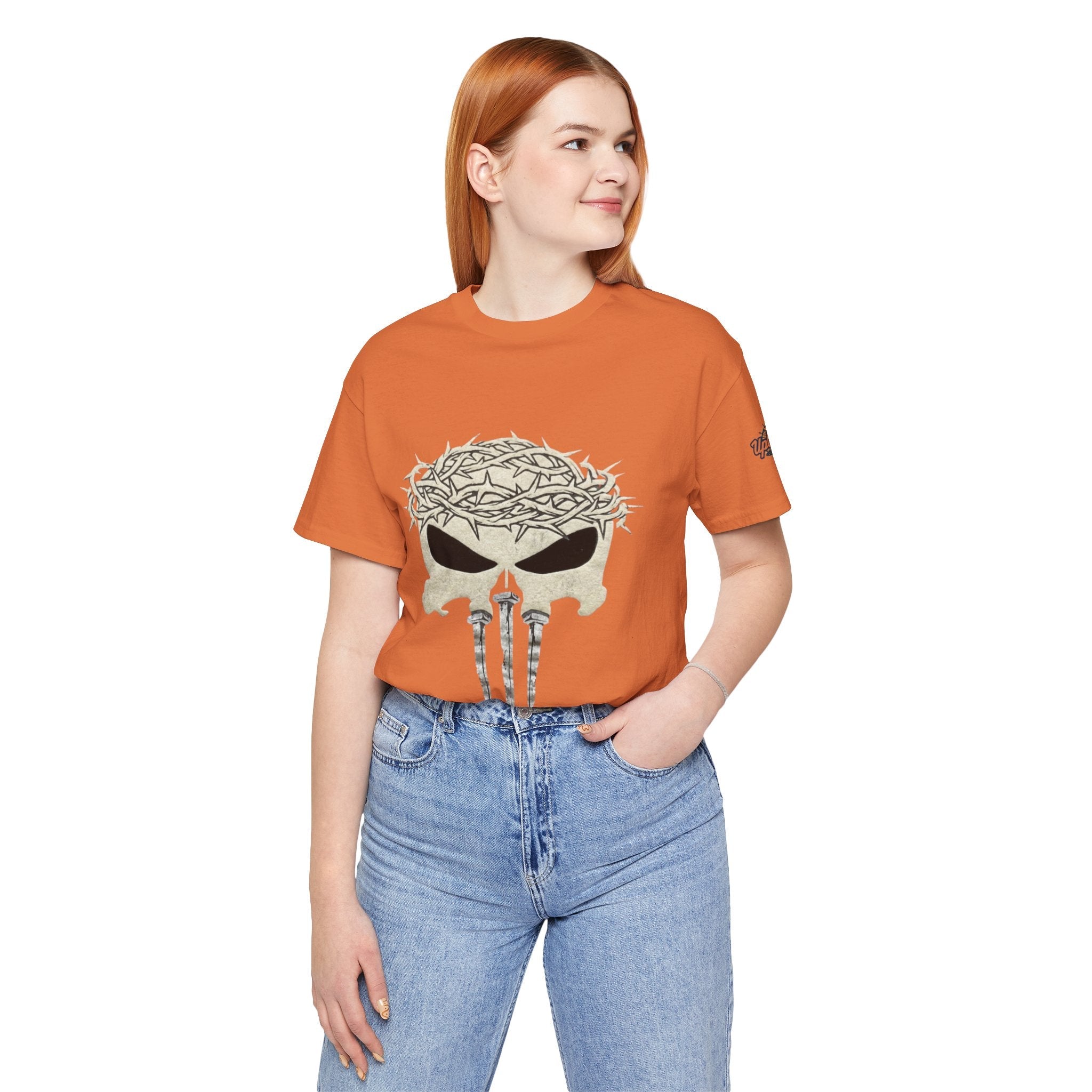 Christian Skull T-shirt - Crown of Thorns & Nails - Warrior Faith T-shirt Printify