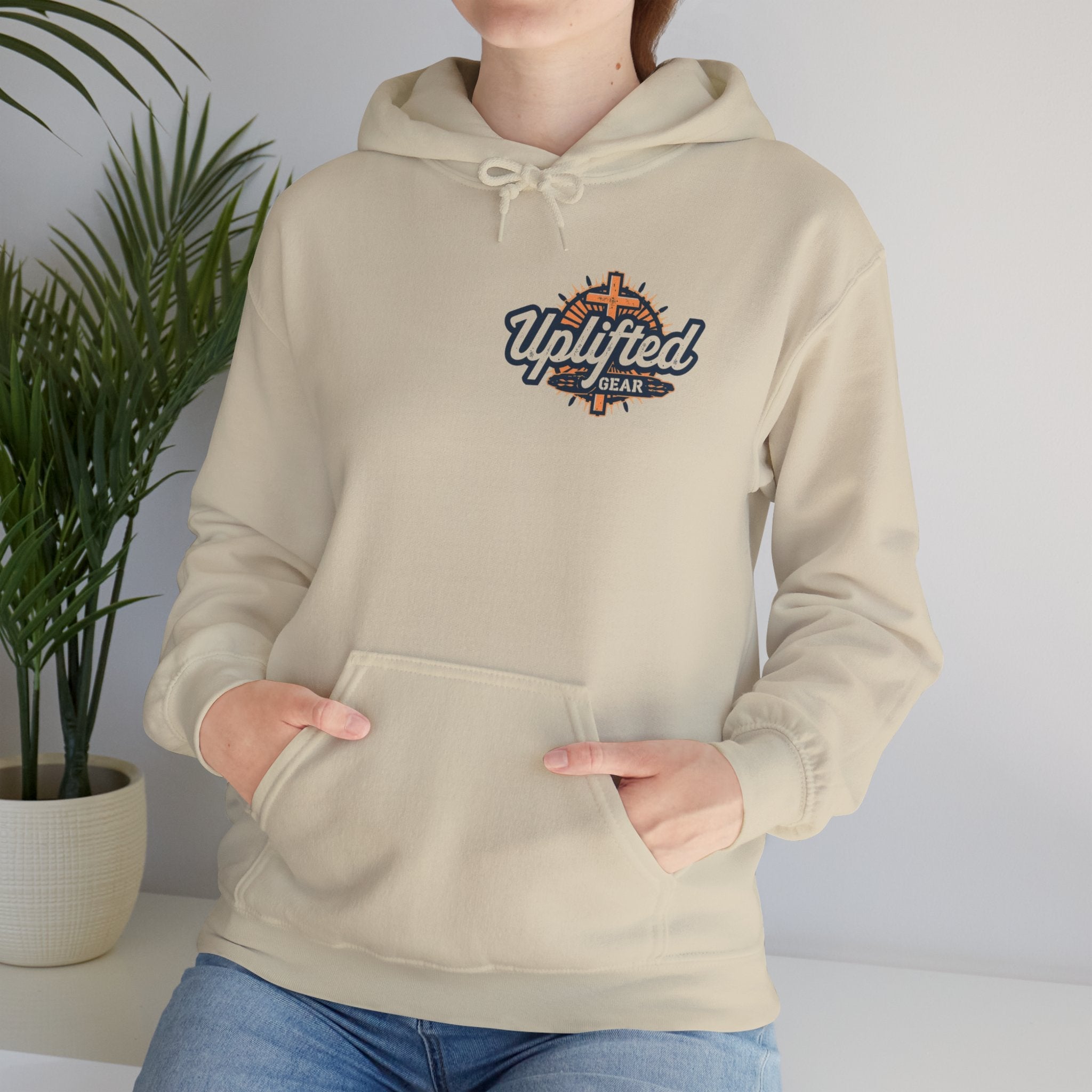 Uplifted Gear Christian Hoodie – Bold Logo Faith Hoodie for Inspired Living Printify