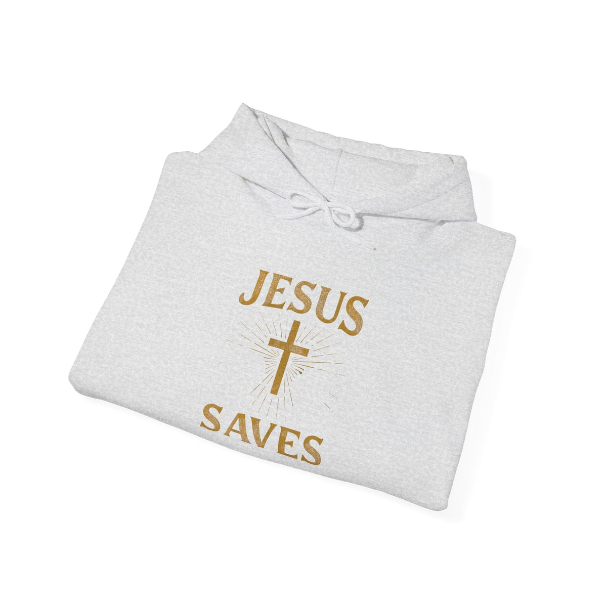 Jesus Saves Hoodie – Radiant Cross & Rays of Light Christian Sweatshirt for Eternal Hope & Faith Printify
