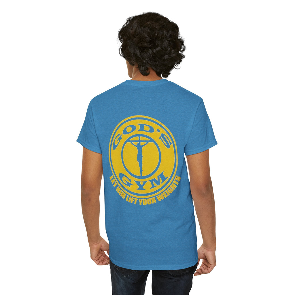 God's Gym T-Shirt — "Let Him Lift Your Weights" Christian Fitness Tee Printify