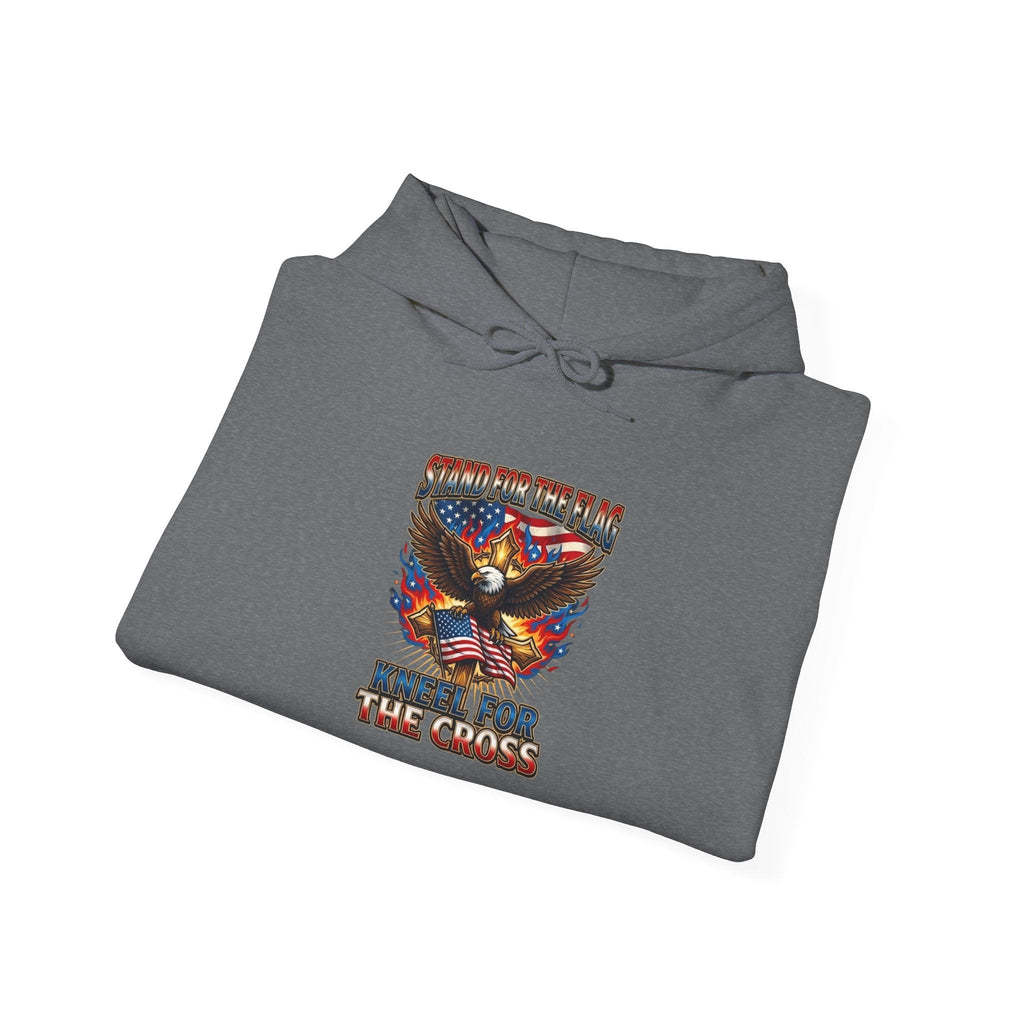 Stand for the Flag Kneel for the Cross Hoodie | Patriotic Eagle Hoodie Printify