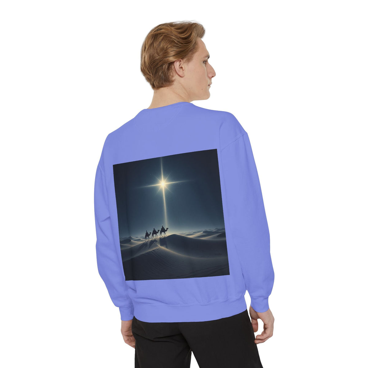 3 Wise Men Sweatshirt – Magi Camels Nativity Journey Christian Christmas Sweatshirt for Epiphany Faith & Holy Night Printify