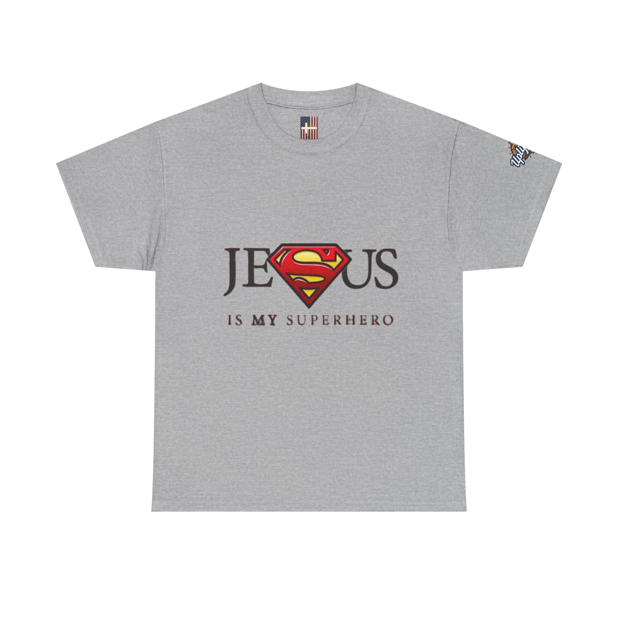 Jesus Is My Superhero T-Shirt — Faith-Based Superman-Inspired Tee Printify