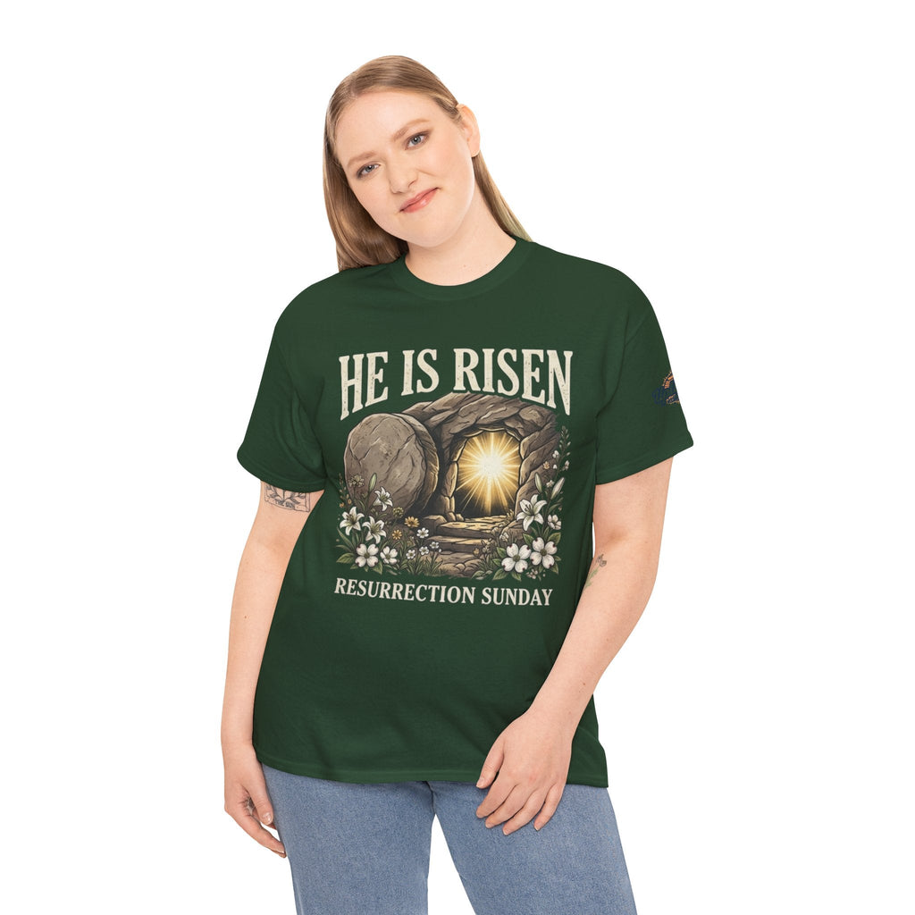 He Is Risen T-Shirt — Jesus Christ Resurrection Easter Tee Printify