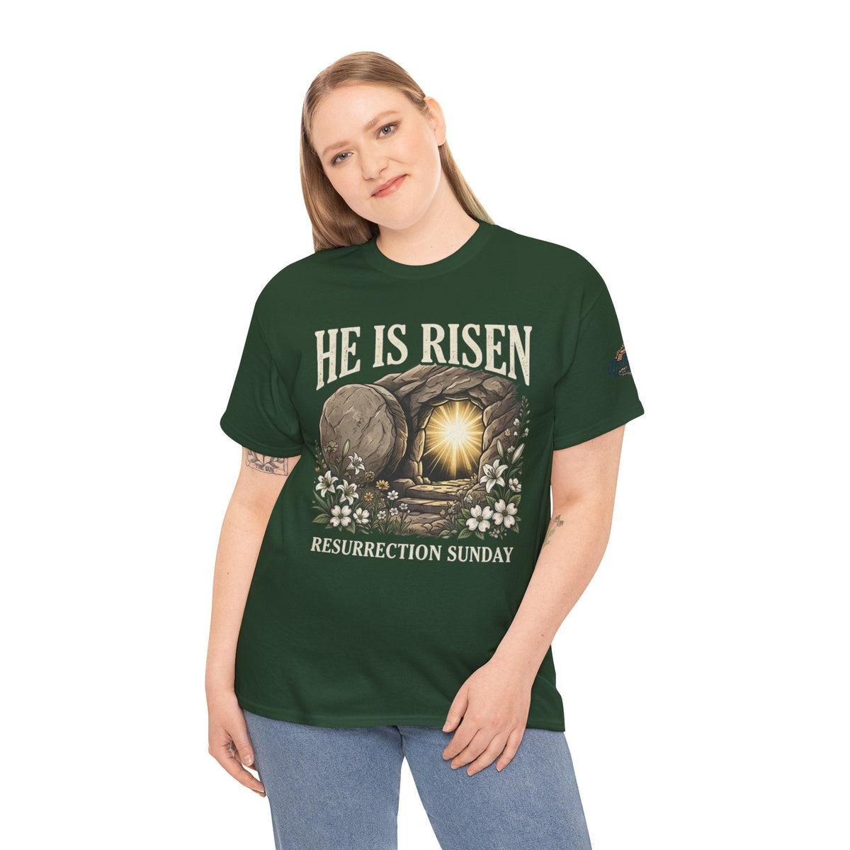 He Is Risen T-Shirt — Jesus Christ Resurrection Easter Tee Printify