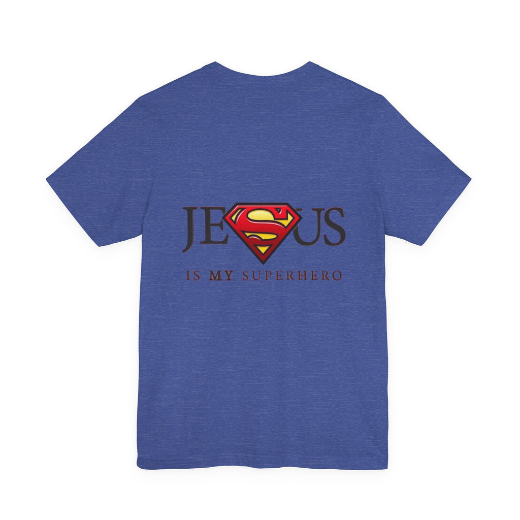 Jesus Is My Superhero T-Shirt — Faith-Based Superman-Inspired Tee Printify