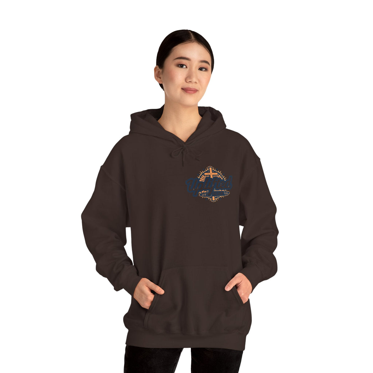 Christ is King Hoodie – Bold Crown & Cross Christian Sweatshirt for Unshakable Faith Printify