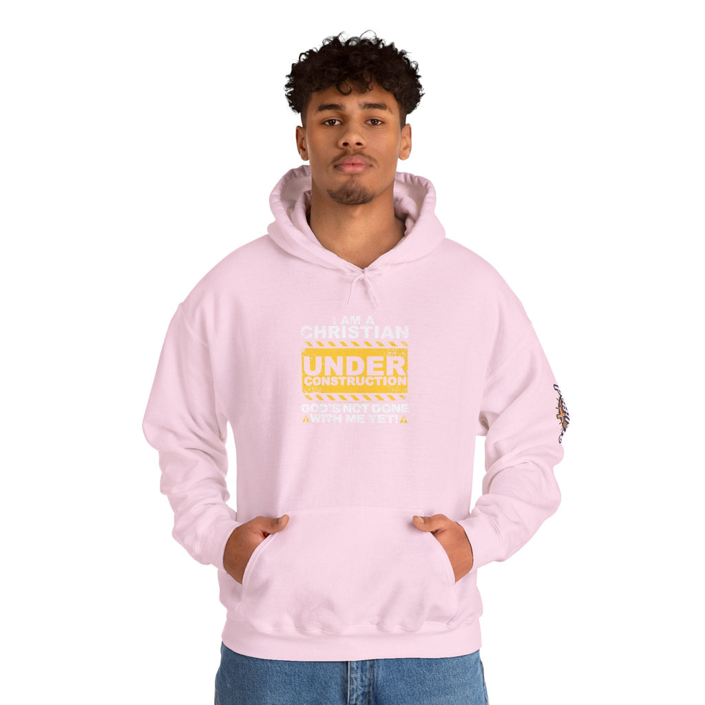 Christian Under Construction Hoodie | God Is Not Done With Me Yet Hoodie Printify