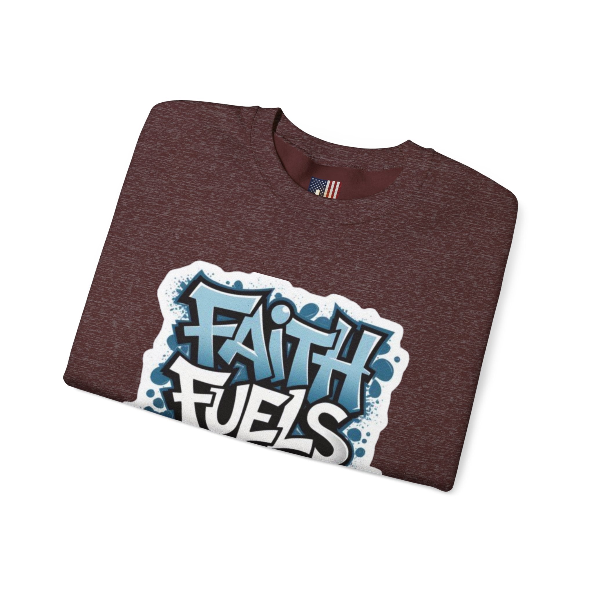 Faith Fuels Purpose Sweatshirt – Inspirational Christian Sweatshirt for Divine Drive & Unstoppable Belief Printify
