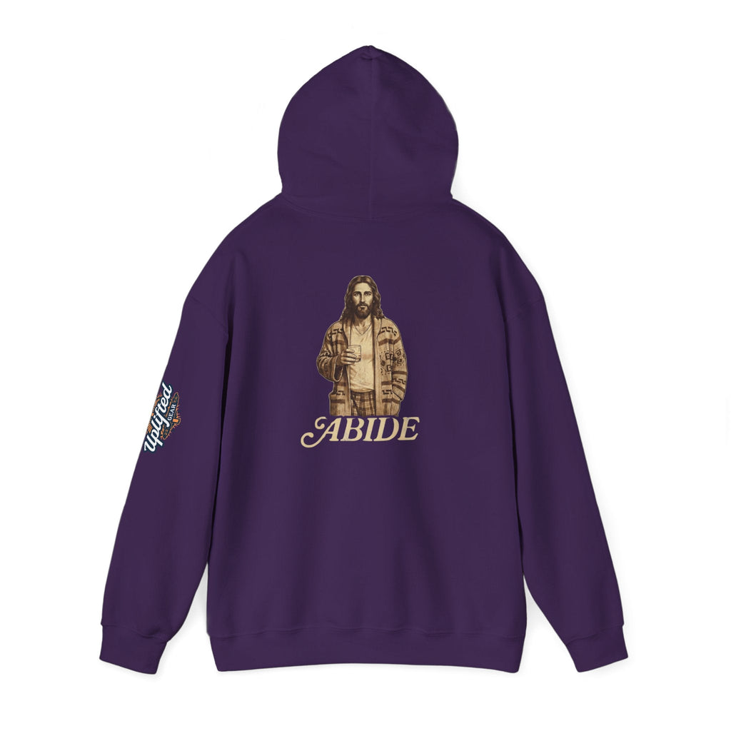 Abide Jesus Hoodie — Vintage 'The Dude' Religious Graphic Hoodie Printify