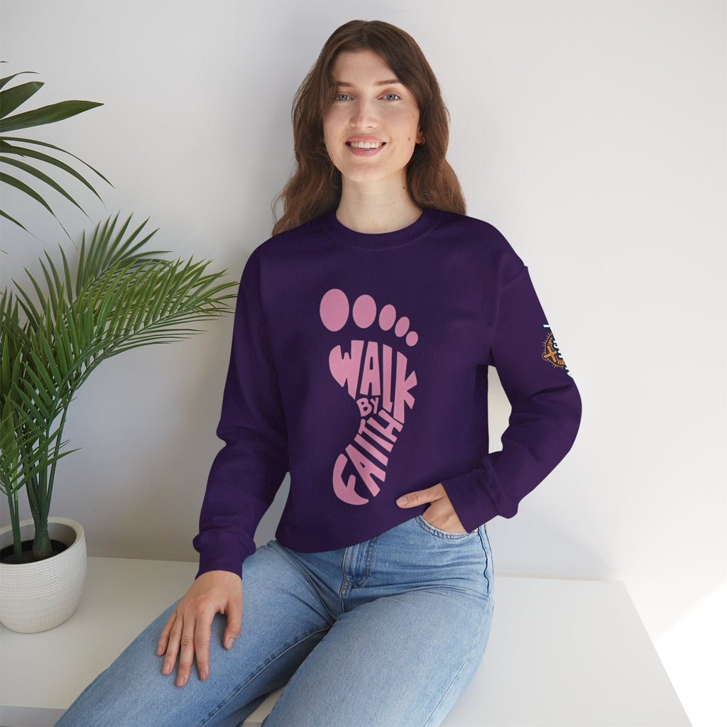 Walk By Faith Footprint Sweatshirt Printify