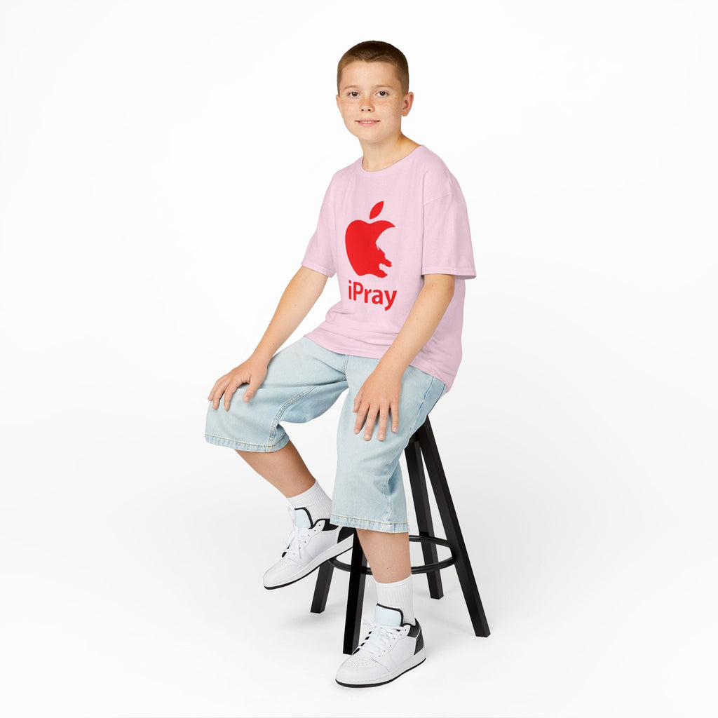 Kids Graphic Tee — Red iPray Logo Prayer Shirt for Children Printify