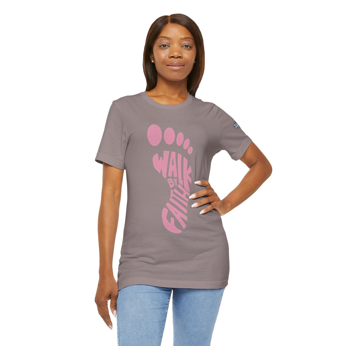 Walk By Faith Footprint T-Shirt Printify