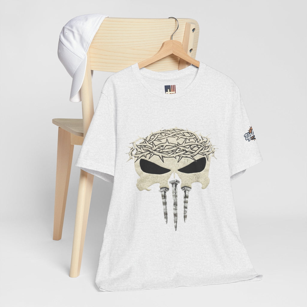 Christian Skull T-shirt - Crown of Thorns & Nails - Warrior Faith T-shirt Printify