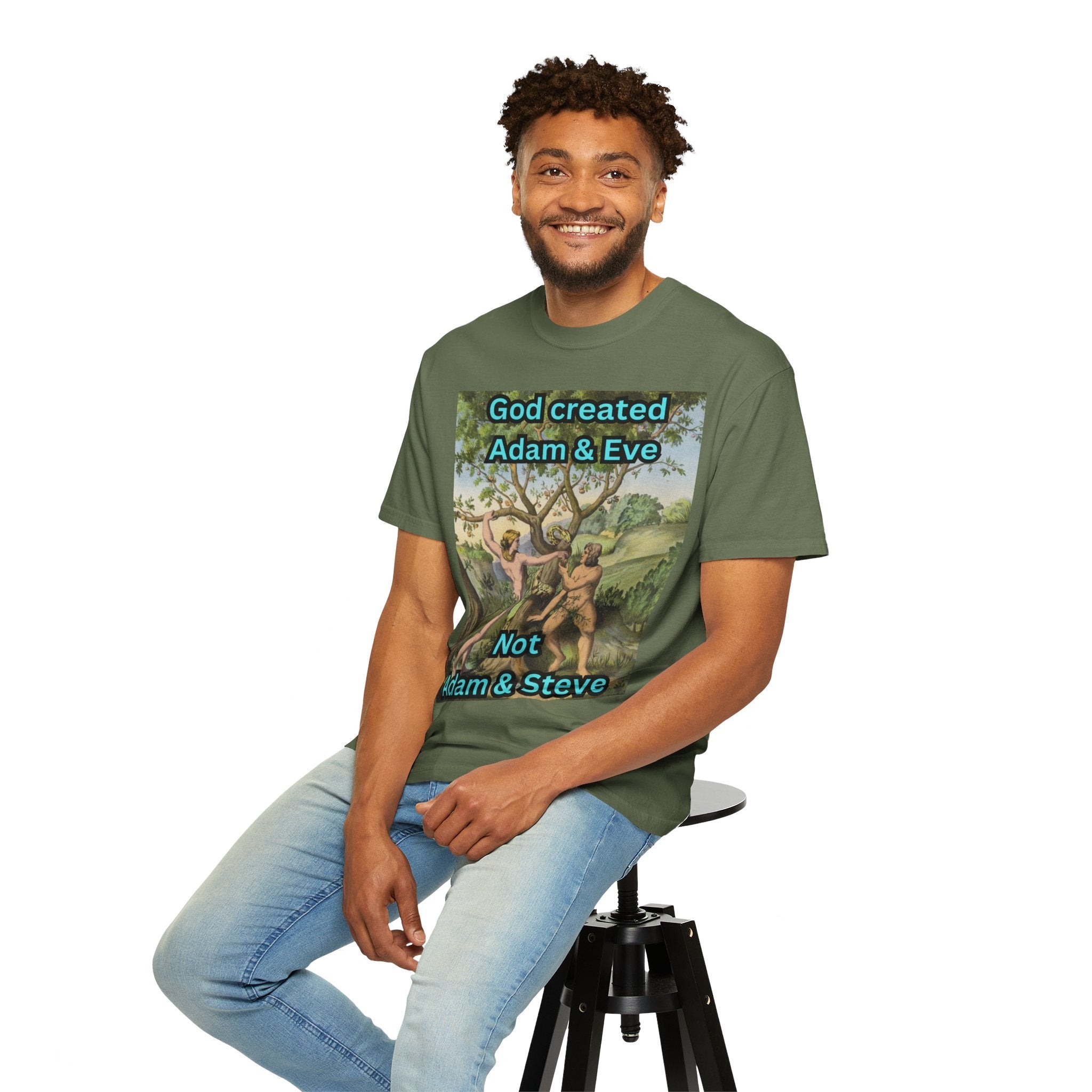 God Created Adam and Eve T-Shirt – Biblical Truth Christian Tee for Bold Faith Printify