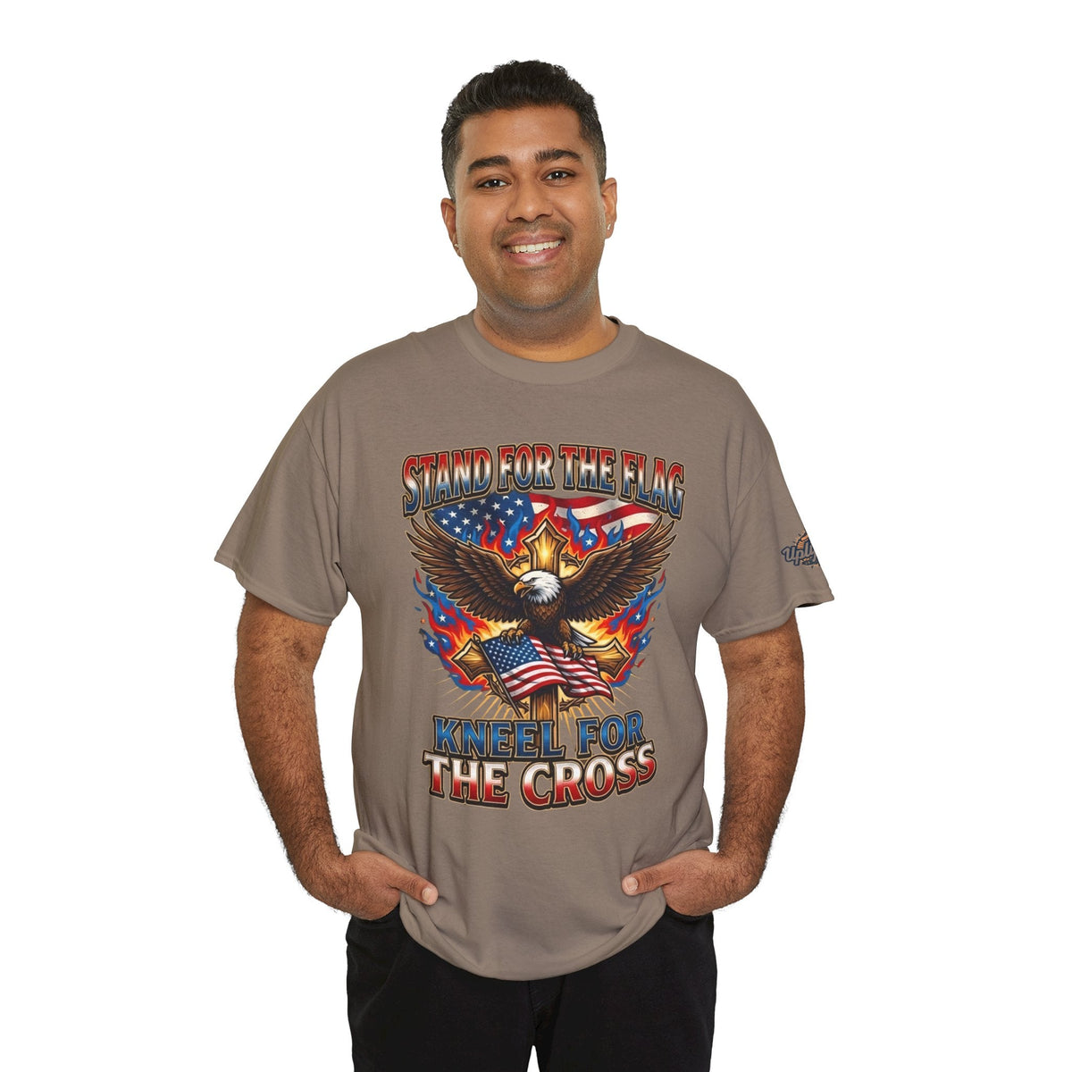 Stand for the Flag Kneel for the Cross T-shirt | Patriotic Eagle T-shirt Printify