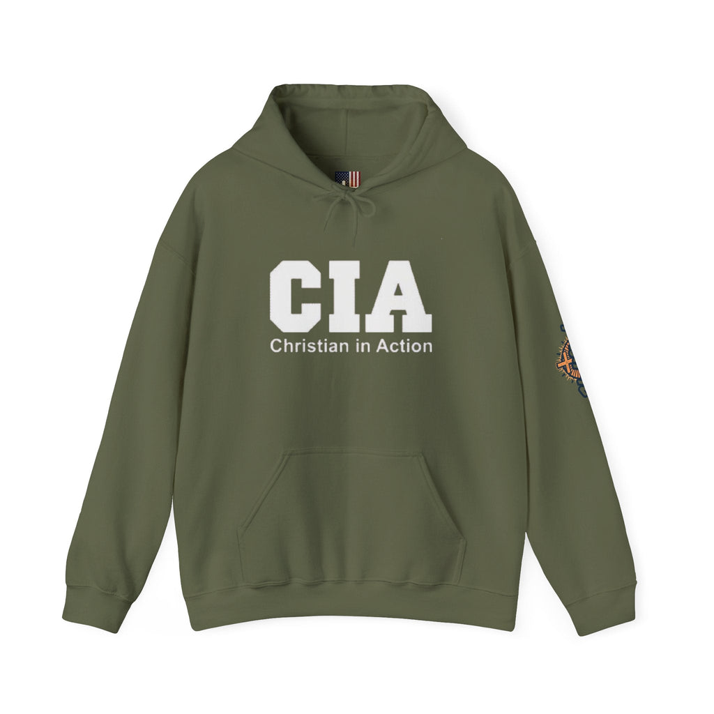 CIA Christian in Action Hoodie - Funny Faith Parody Hoodie - Mission Ready Apparel Printify