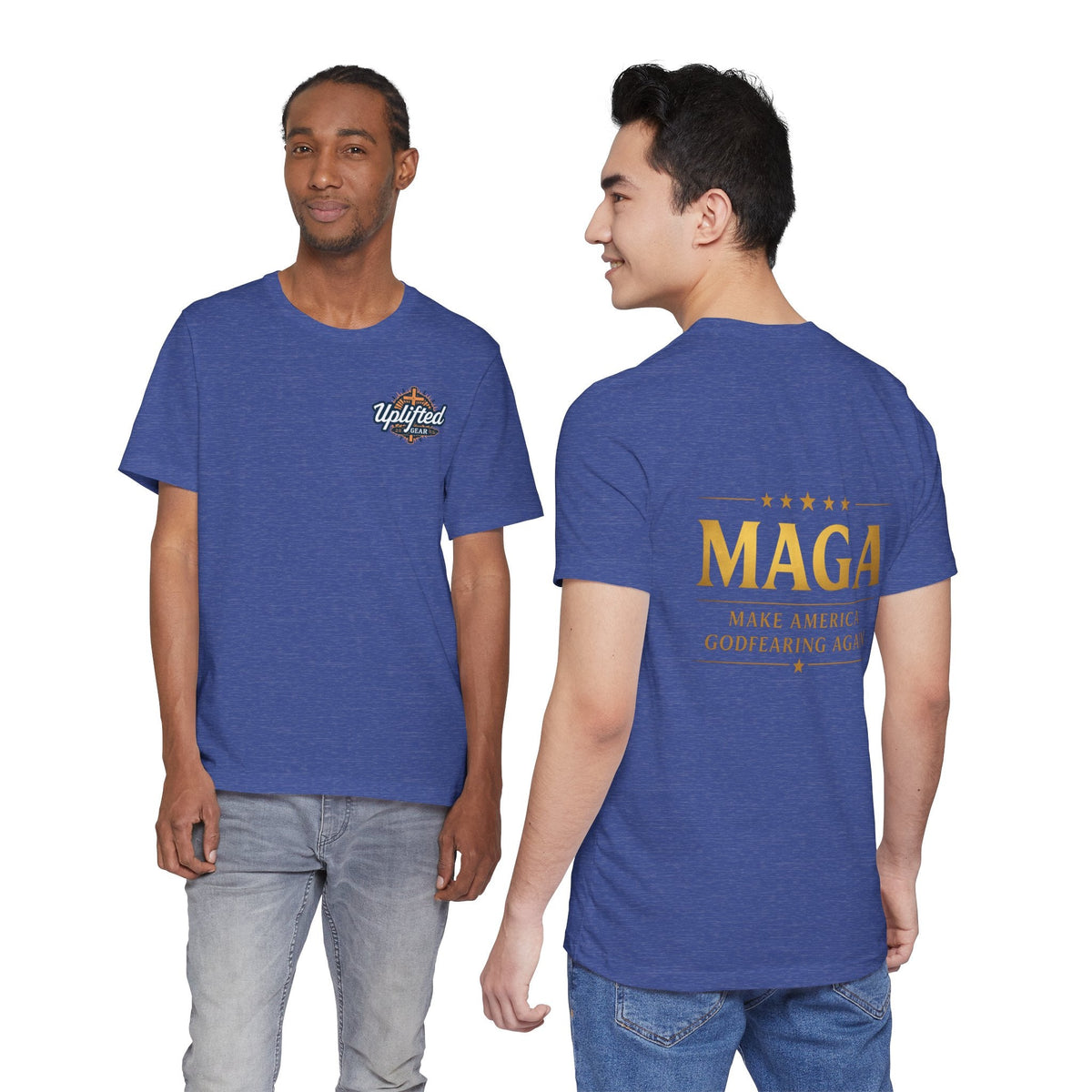 MAGA Gold Letter T-Shirt — "Make America Great Again" Printify