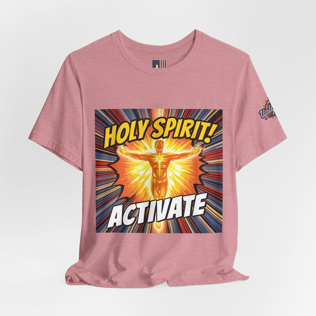 Holy Spirit Activate T-shirt – Superhero Christian T-shirt with Vibrant Power-Up Design for Faith-Fueled Boldness Printify
