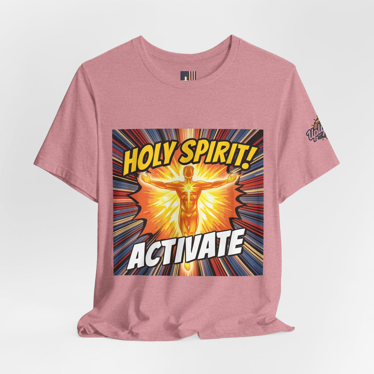 Holy Spirit Activate T-shirt – Superhero Christian T-shirt with Vibrant Power-Up Design for Faith-Fueled Boldness Printify