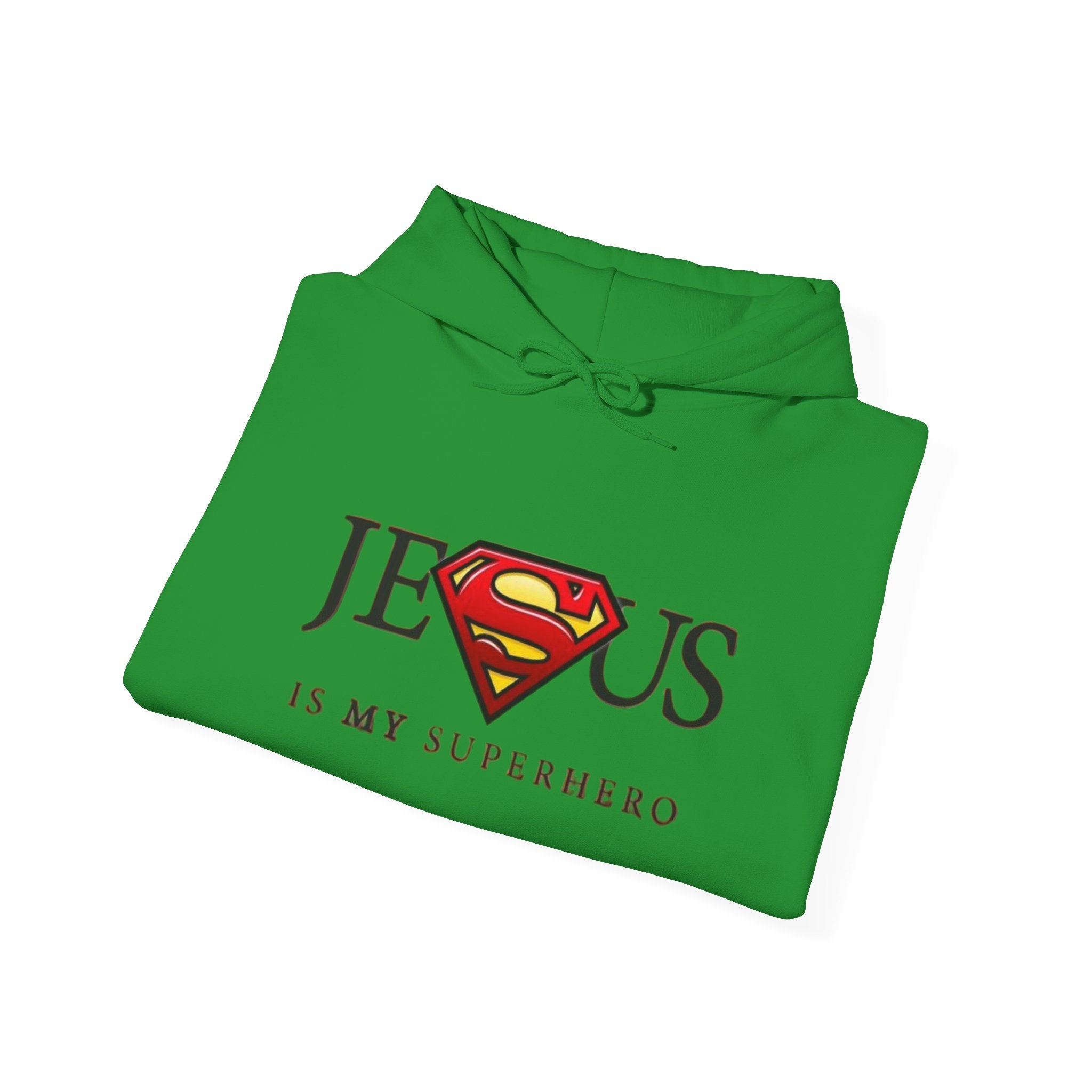 Jesus Is My Superhero Hoodie — Christian Faith Graphic Pullover Printify