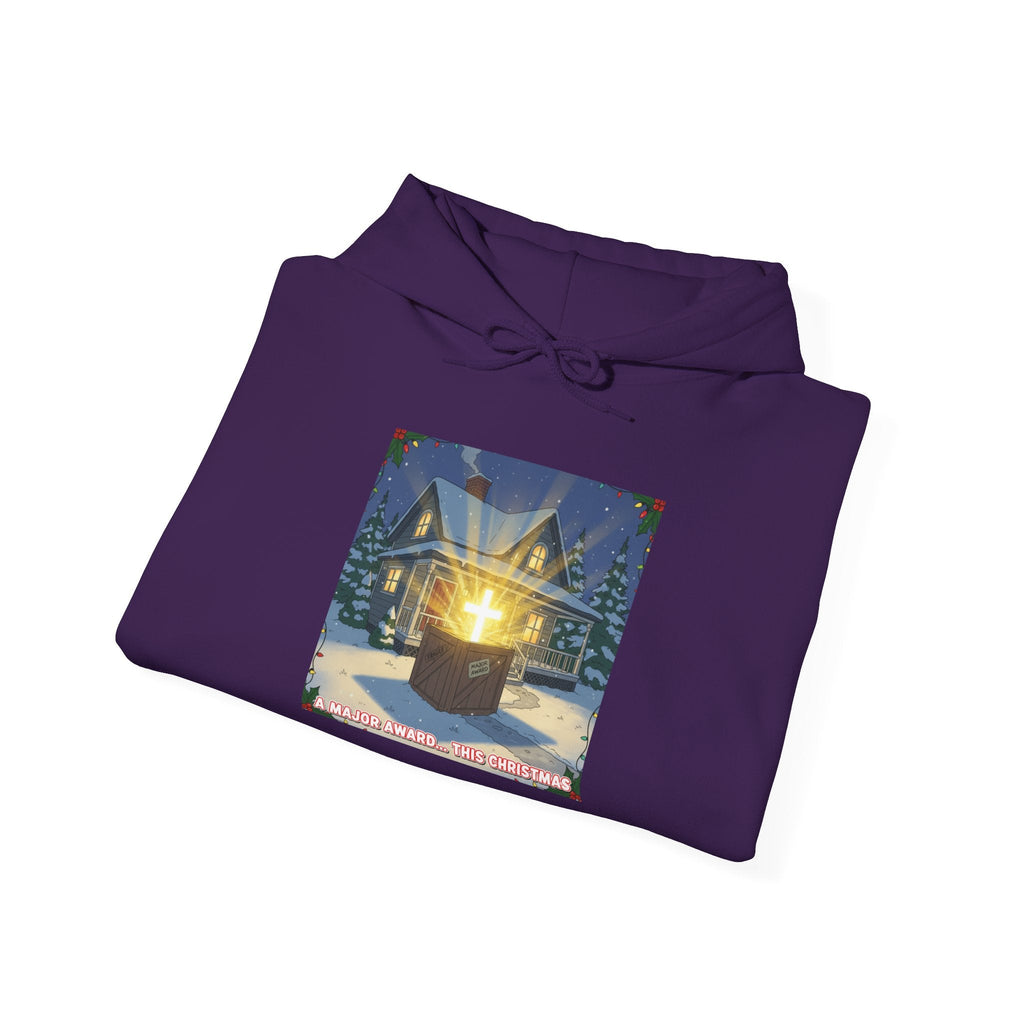 A Major Award This Christmas Hoodie – Fragile Leg Lamp Parody Cross Unboxing Christian Sweatshirt for Hilarious Faith & Holiday Glow Printify