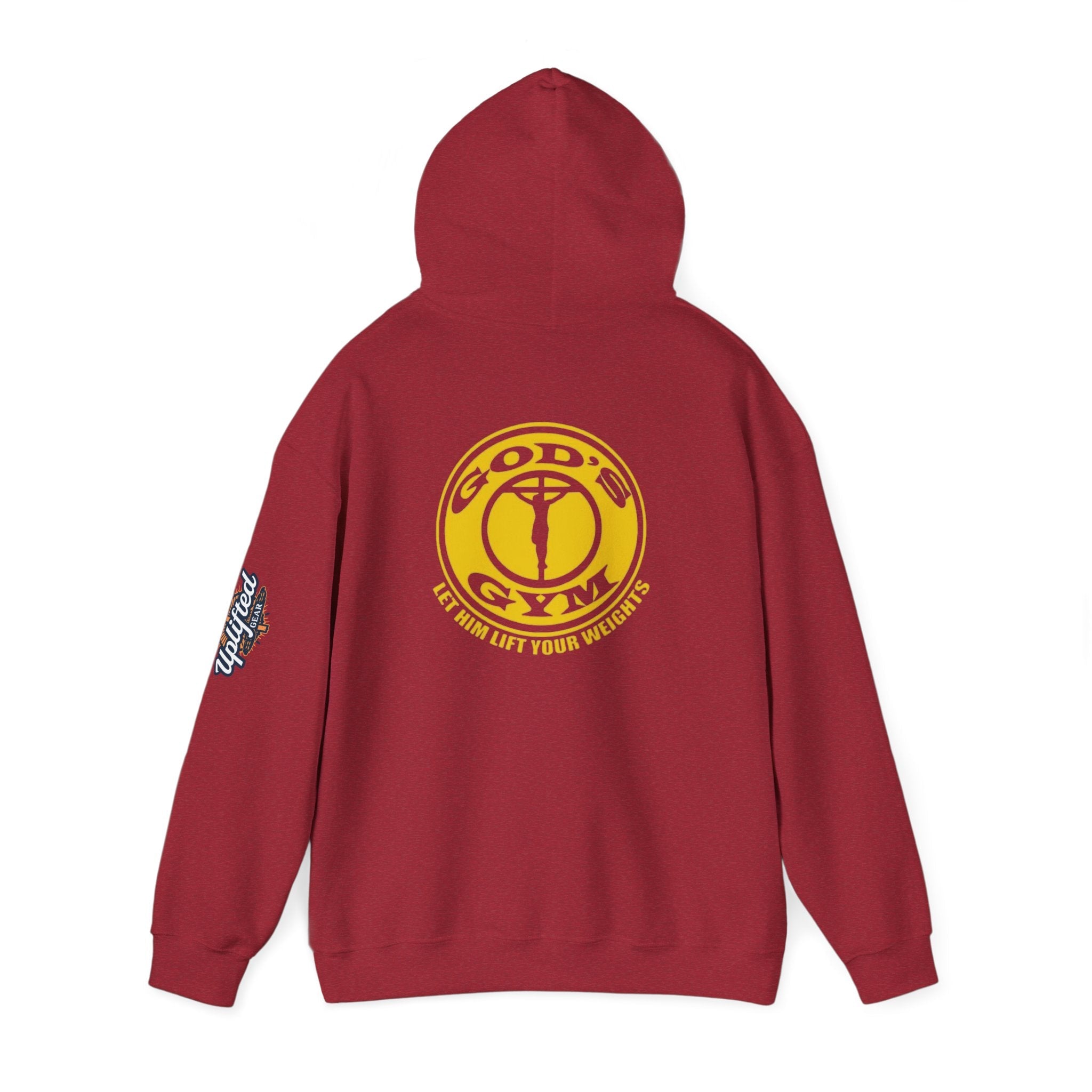 God's Gym Hoodie — "Let Him Lift Your Weights" Christian Fitness Hoodie Printify