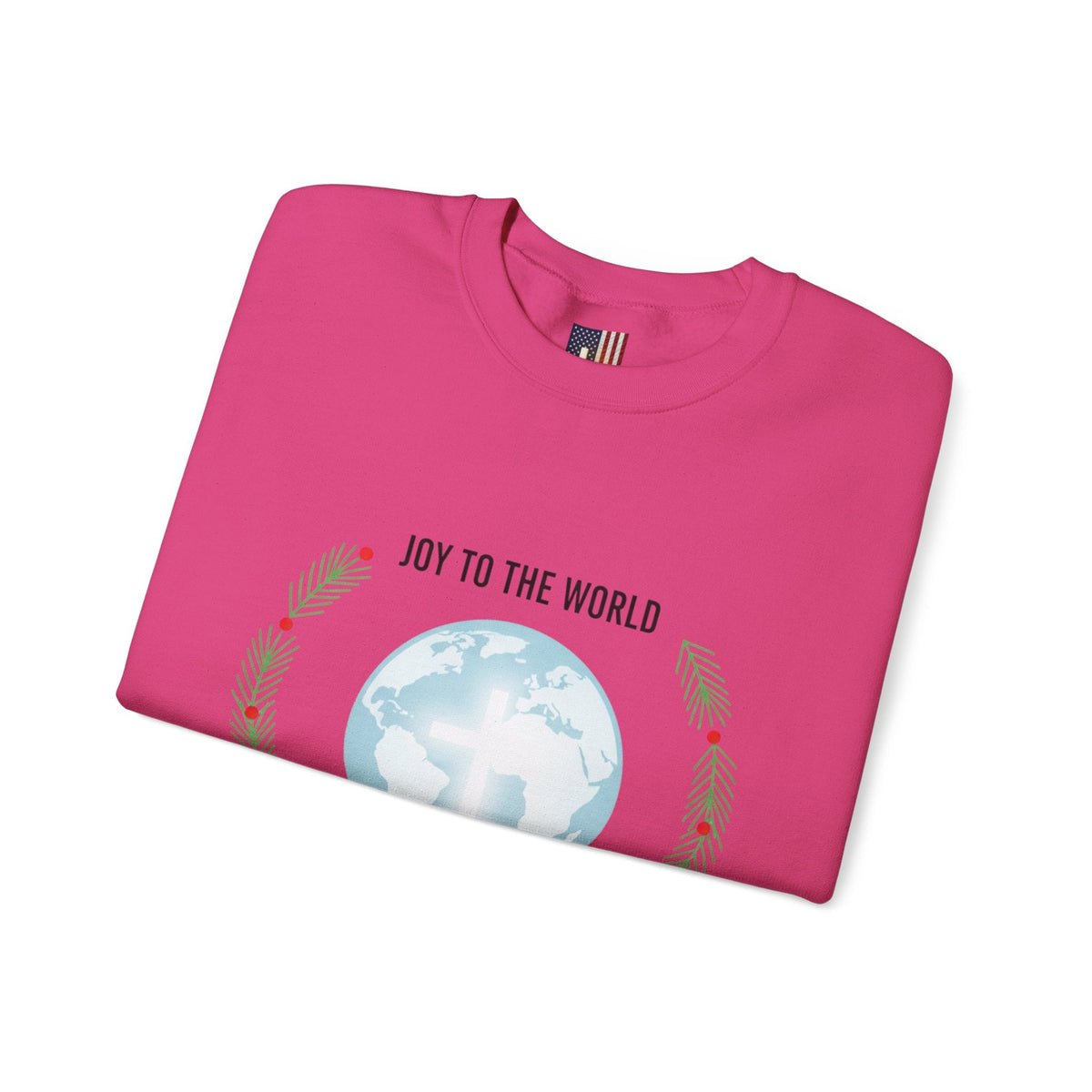 Joy to the World Sweatshirt – Wreath Earth Nativity Christian Christmas Sweatshirt for Isaiah 9:6 Holiday Faith & Festive Joy Printify