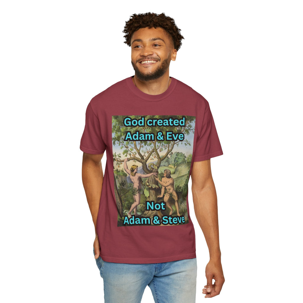 God Created Adam and Eve T-Shirt – Biblical Truth Christian Tee for Bold Faith Printify