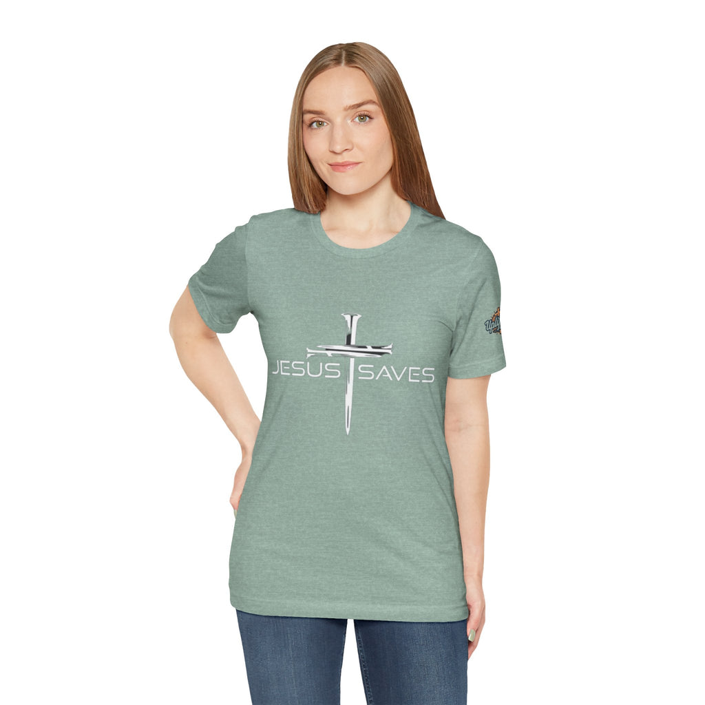 Copy of Jesus Saves T-shirt – 3 Nails Crucifix Cross Christian T-shirt for Redemption Faith & Bold Salvation Printify