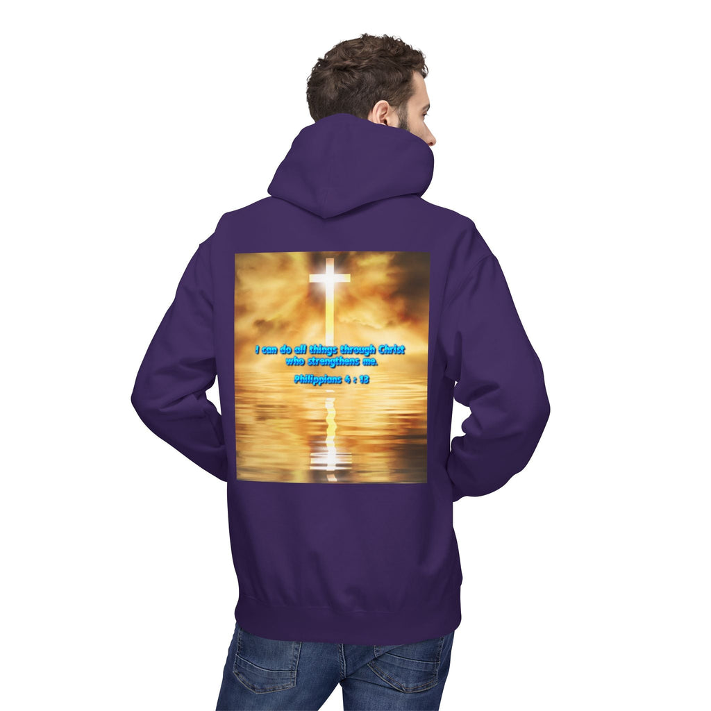 Hoodie - Philippians 4 : 13 Bible Verse Religious Design Printify
