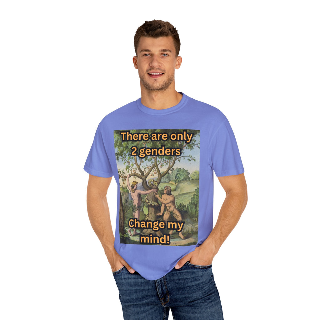 There Are Only 2 Genders T-Shirt – Adam & Eve Cross Christian Tee for Bold Faith Printify