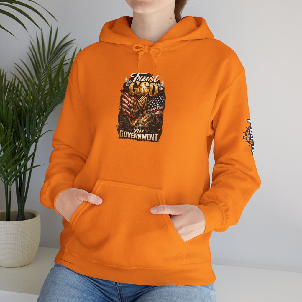 Trust God Not Government Hoodie — Vintage Patriotic Christian Hoodie Printify