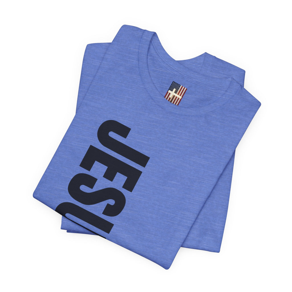 Jesus Is King T-shirt | Modern Typographic Cross Christian T-shirt Printify