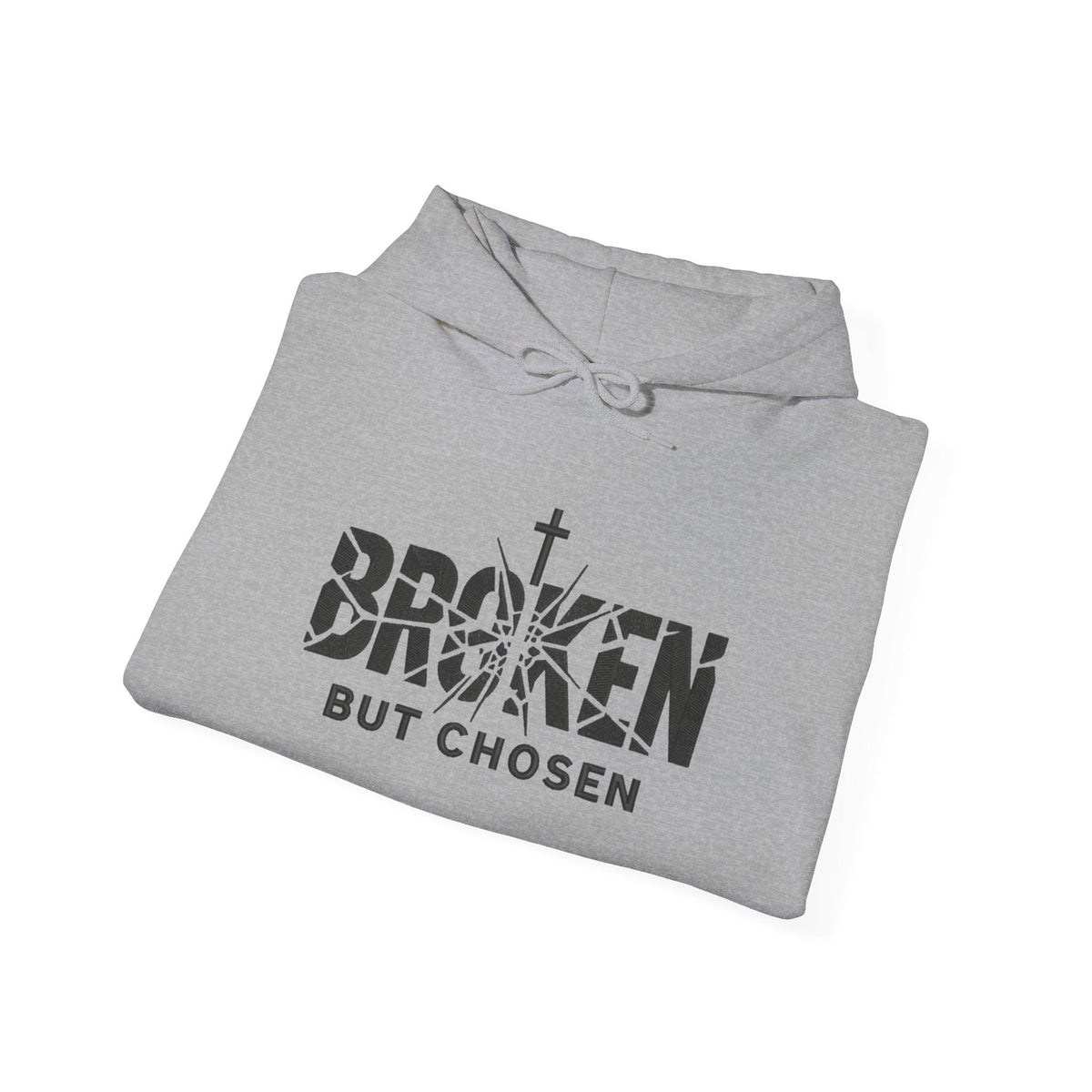 Broken But Chosen Hoodie — Christian Faith Graphic Sweatshirt Printify