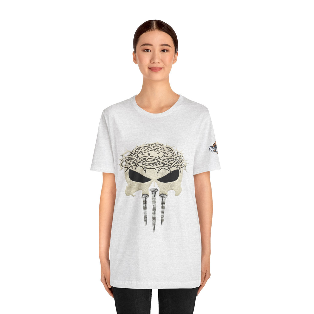 Christian Skull T-shirt - Crown of Thorns & Nails - Warrior Faith T-shirt Printify