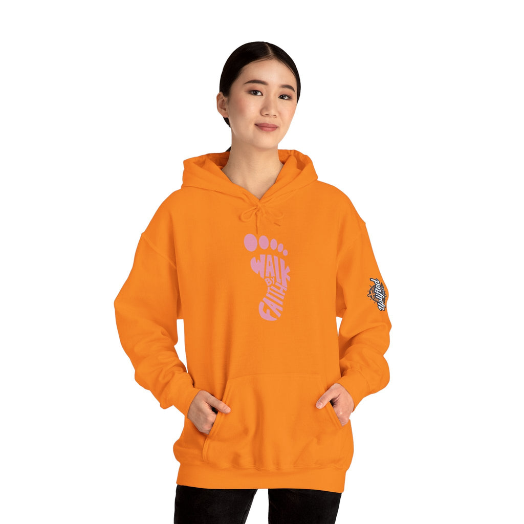 Walk By Faith Footprint Hoodie Printify