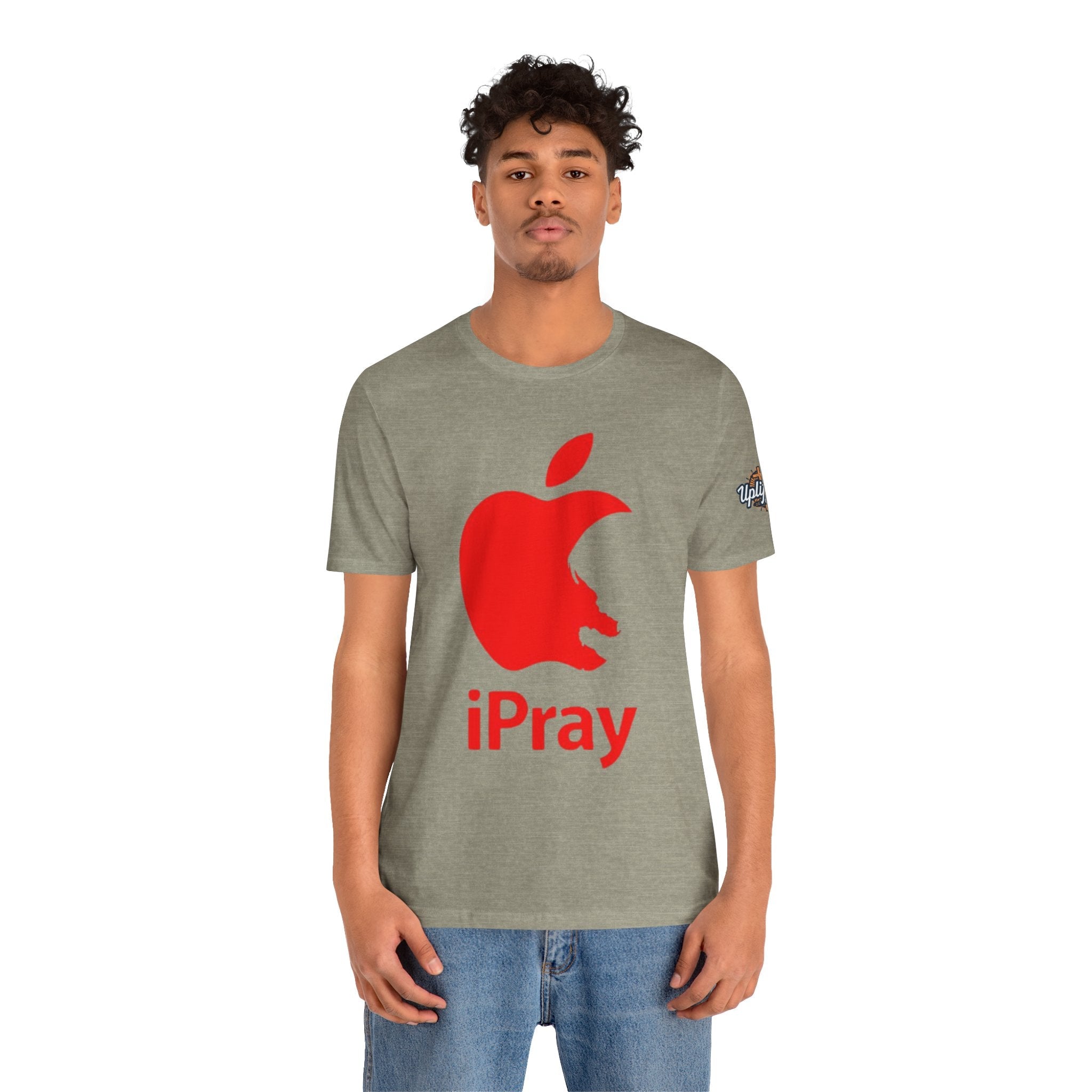 iPray Red Apple Christian T-Shirt — Faith Graphic Tee Printify