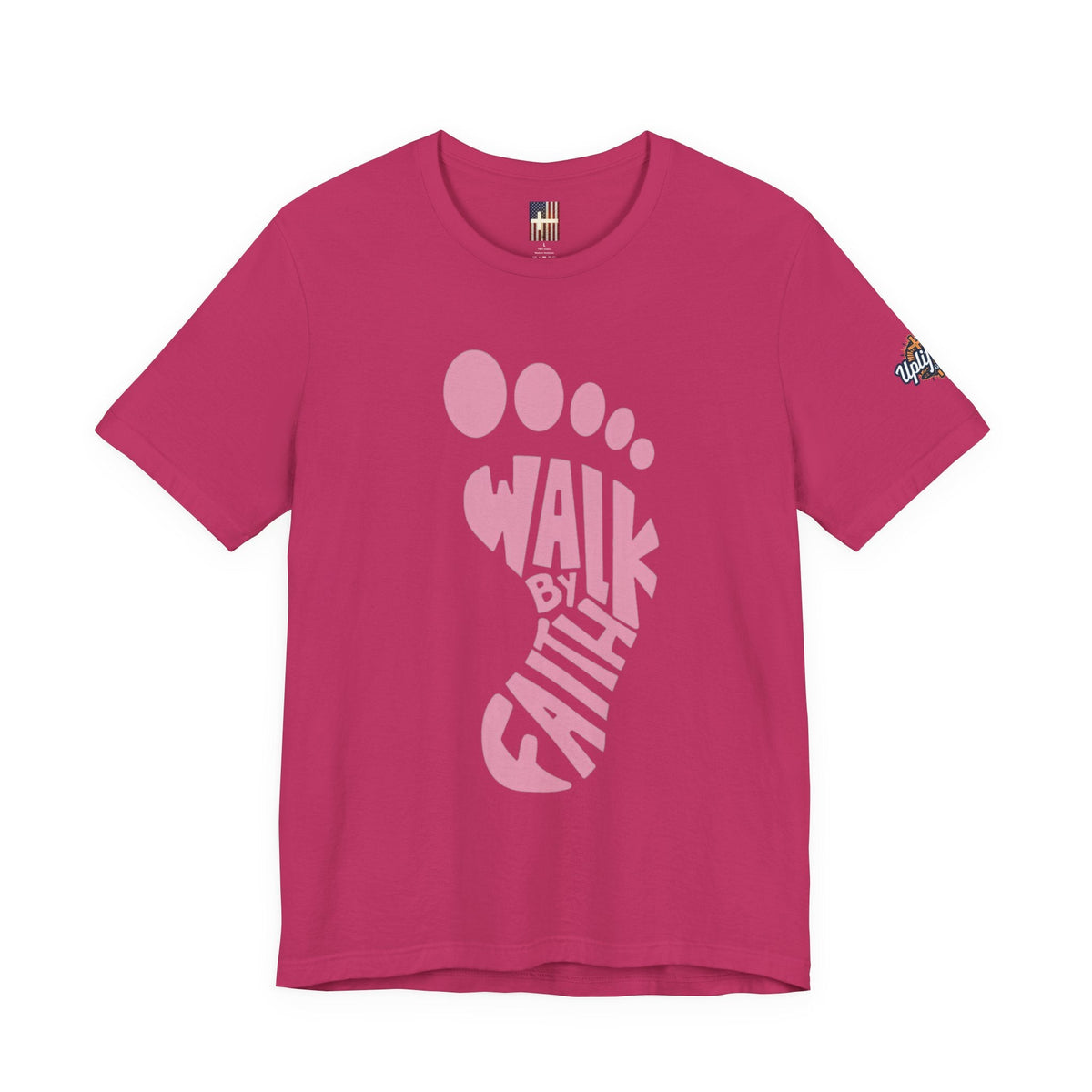 Walk By Faith Footprint T-Shirt Printify