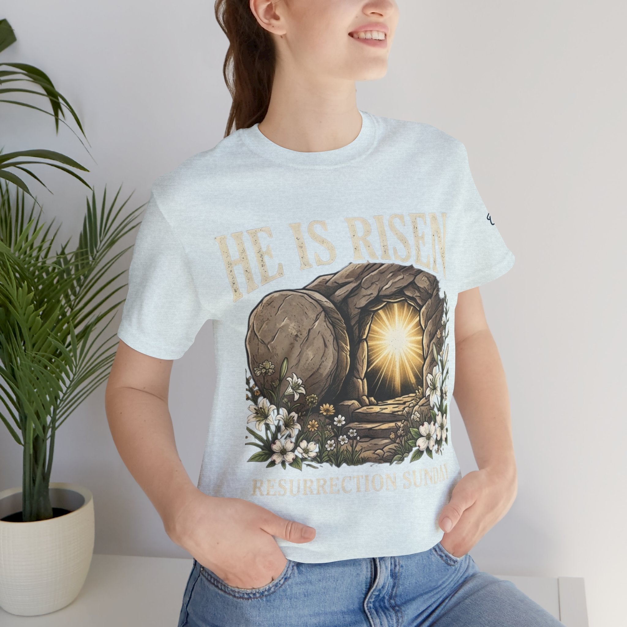 He Is Risen T-Shirt — Jesus Christ Resurrection Easter Tee Printify
